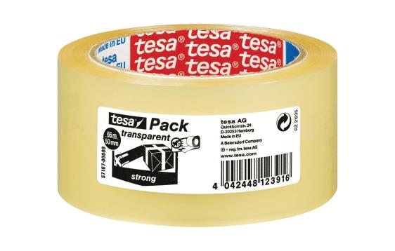 118191 Tesa 57167-00000-05 Emballasjetape TESA Strong 50mmx66m klar 